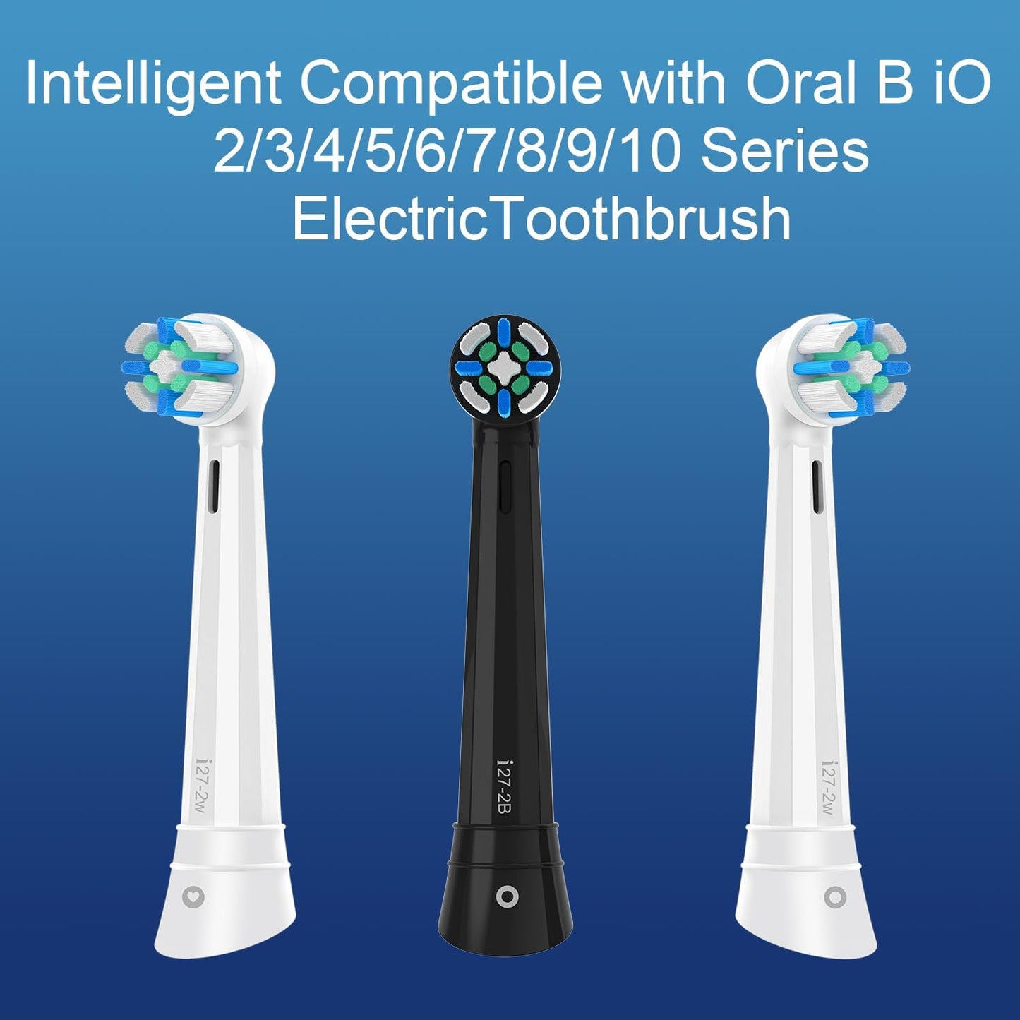 12 Pack Smart Cleaning IO Replacement Heads Compatible with Oral B iO 2 3 4 5 6 7 8 9 10 Series Electric Toothbrush, Brush Heads Compatible with Oral B iO Electric Handles (Black)