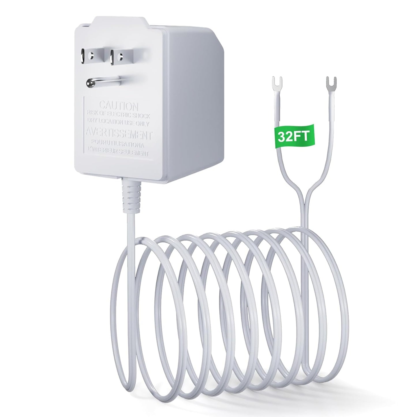 24 Volt Doorbell Transformer Power Supply for Ring Video Doorbell,Compatible with Ring,Google Nest,WYZE, Eufy,Blink Video Doorbells(𝟑𝟑𝐅𝐓 𝐄𝐱𝐭𝐞𝐧𝐬𝐢𝐨𝐧 𝐂𝐨𝐫𝐝)