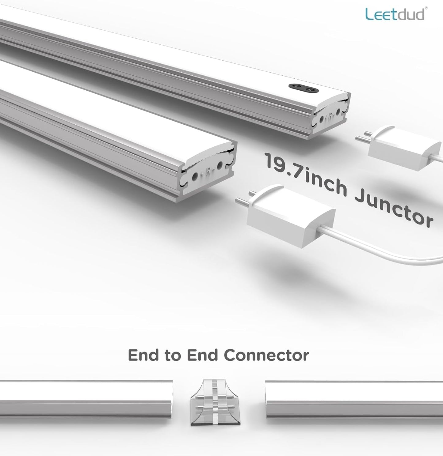 Hand Wave Under Cabinet LED Lighting Plug in, 16 Inch 4-Pcs Dimmable Linkable Ultra Thin Aluminum Alloy Housing, 4000K Natural White Motion Sensor Counter Lights for Kitchen, Shelf, Cupboard