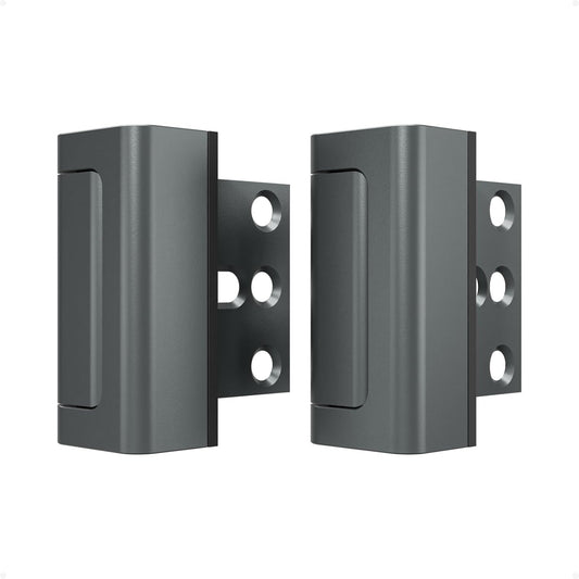 2 Pack Home Security Door Reinforcement Lock, Childproof Safety Door Lock Latch Stopper, Removable Screw-Mounted, Prevent Home Unauthorized Entry, Aluminum Construction, Withstands 800 lbs