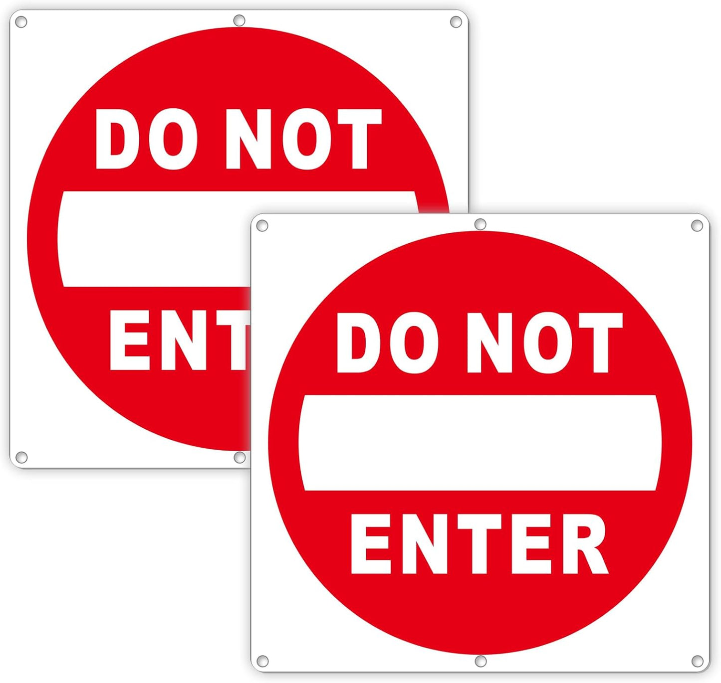 (2 Pack) Do Not Enter Sign, 12x12 Inches Keep Out No Entry Signs, Aluminum Reflective Do Not Enter Metal Signage, Weather Resistant and Easy to Install (White and Red)