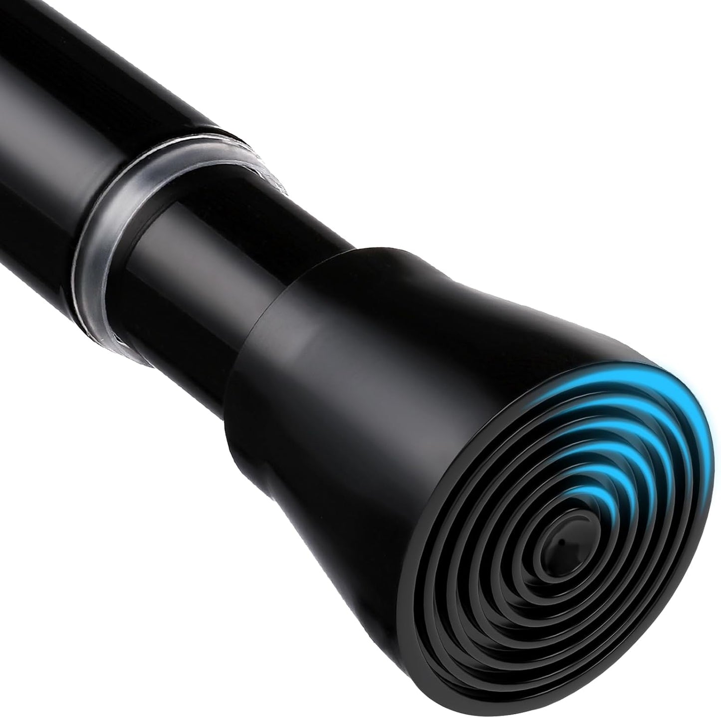 1 Pack Black Shower Curtain Rod 16 To 26 Inch Tension Shower Rod For Bathroom 7/8" Adjustable Spring Curtain Rod No Drilling Spring Rod Black Tension Curtain Rods for Windows Doorway Closet