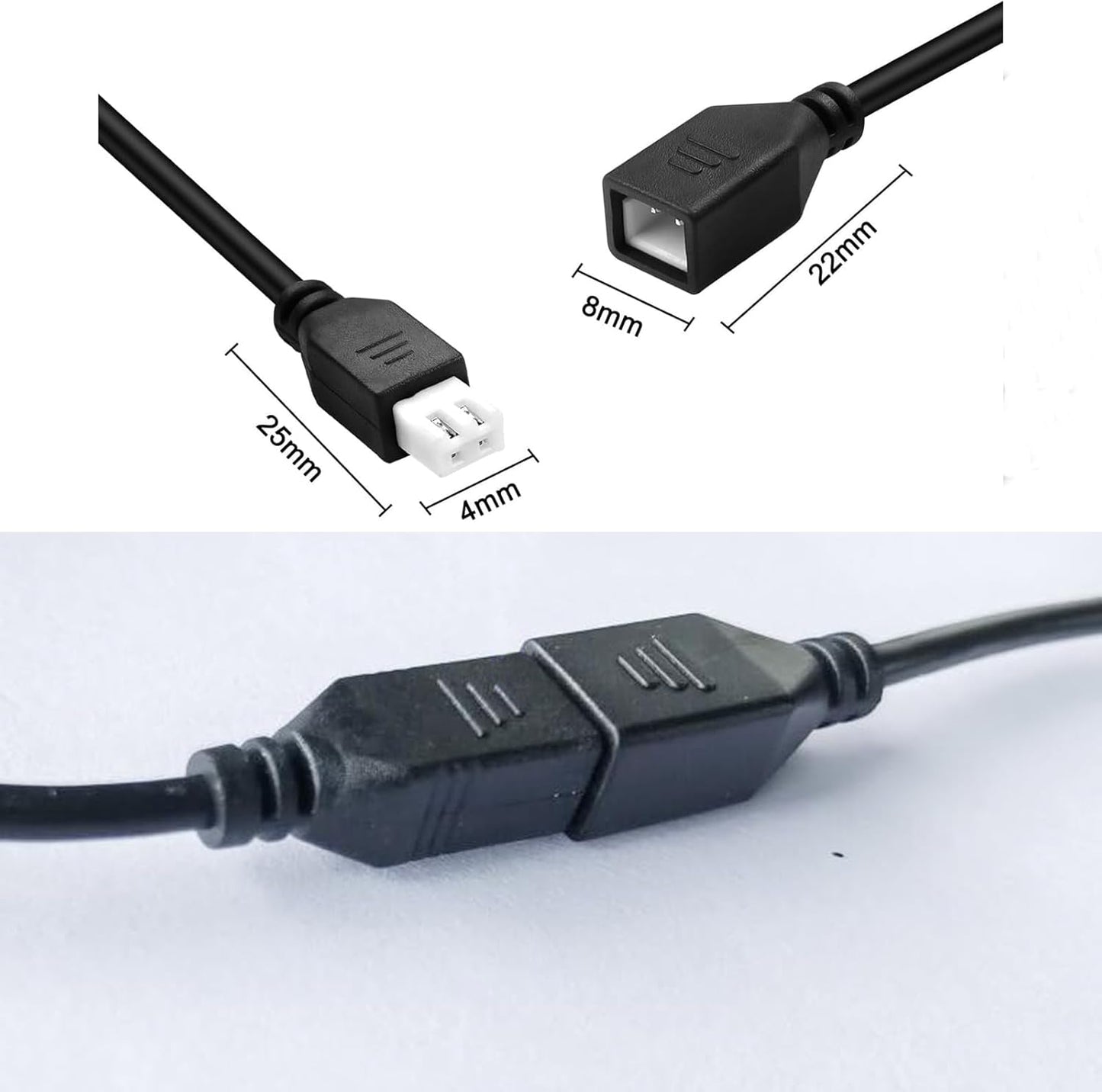 2-Pack Parking Sensor Extension Cable - Includes Two 4.5m (14.763ft) Cables for Extended Pickup Trucks, Sedans, and Vans; Compatible with Front Bumper Sensor Probe Installation
