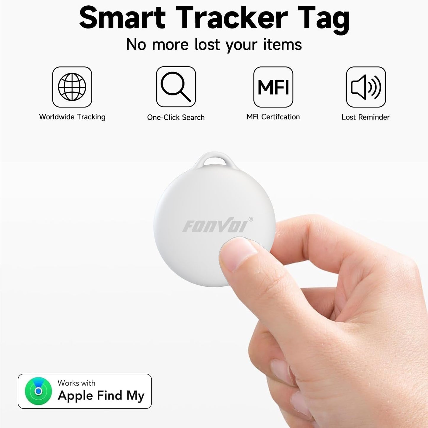 New [Apple MFi Certified] (iOS Only) Air Tags-4 Pack, Bluetooth Tracker for Apple Find My, Replaceable Battery, Key Finder and Item Locator Smart Tag for Keys, Bags, Luggage, Pets, Wallet