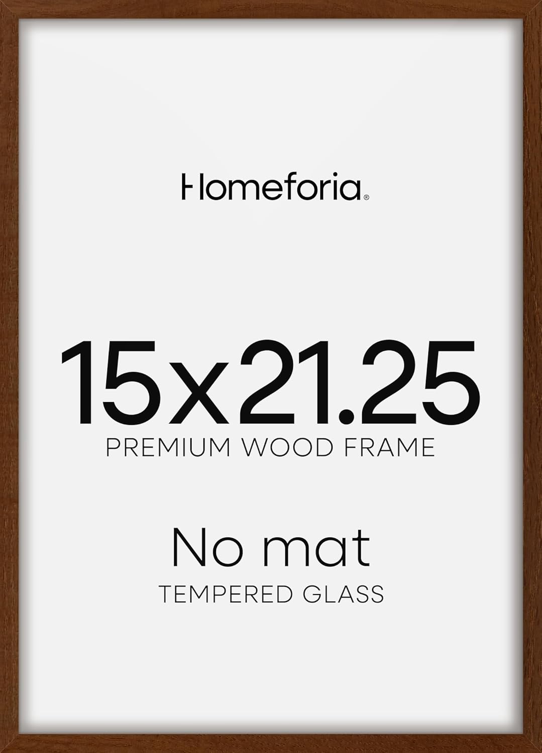 Homeforia 15x21.25 Puzzle Frame Brown, High End Dark Oak 15 x 21.25 Picture Frame Wood without Mat, 21.25x15 Wooden Walnut Poster Frames for Wall, 15 by 21.25 Frame, Tempered Glass, Wall Kit, Set of 1