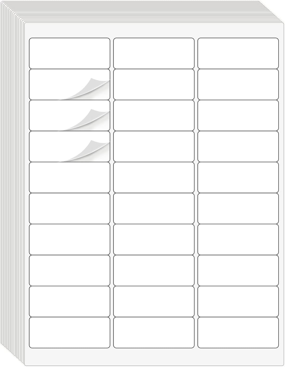 1" x 2-5/8" Address Labels 1500 Labels Sticker Paper for Laser/Ink Jet Printer mailing Labels 8.5"×11" White 30 per Sheet