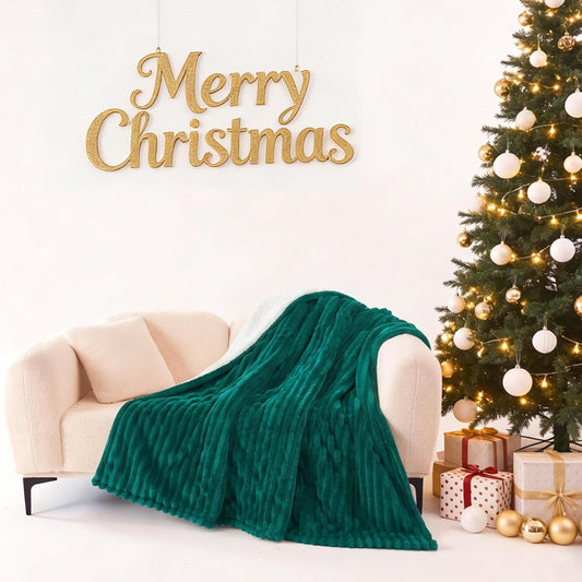 Heated Blanket Electric Blanket 62"x84", Soft Flannel Sherpa Electric Throw with 5 Heating Level & 12 Times Setting, Heated Throw with Overheating Protection, Machine Washable (Green)