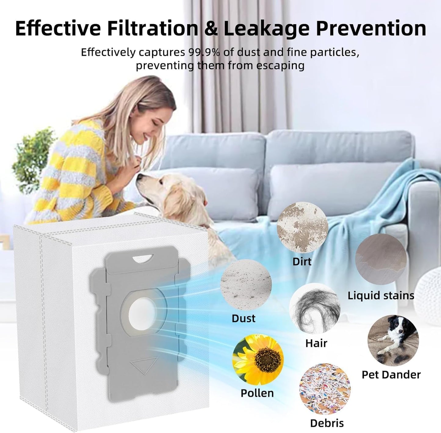 14 Pack Replacement Vacuum Bags Compatible with iRobot Roombai7, i7+, i8+, i3+, i4+, i5+ i6, i6+, j5, j5+, j6+, j7, j7+, j8+, j9, j9+, s9, s9+, i &s& j Series Clean Base Automatic Dirt Disposal Bags
