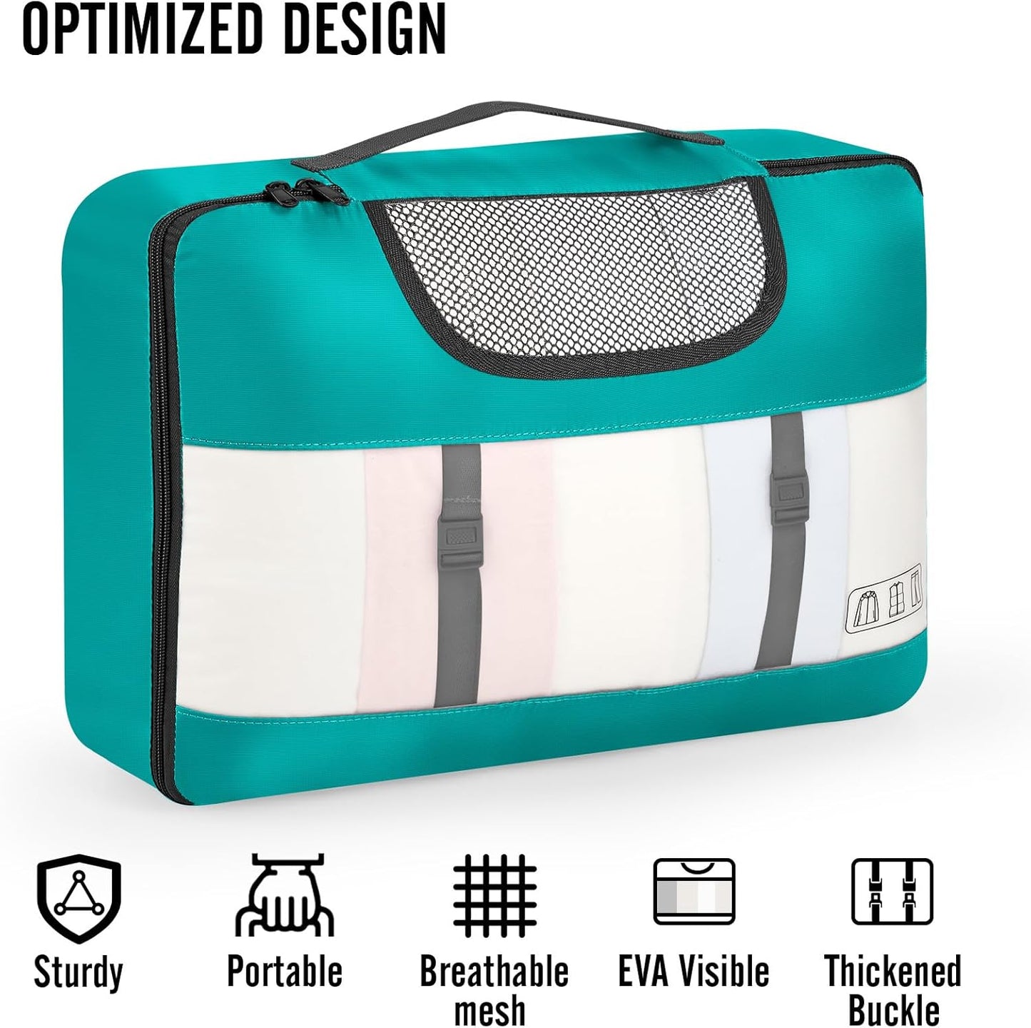 Veken 10 Set Packing Cubes for Kids & Toddler, Airplane Travel Essentials, Beach Vacation & Road Trip Suitcase Organizer Bags Set for Luggage, with Hanging Toiletry & Shoe Bag