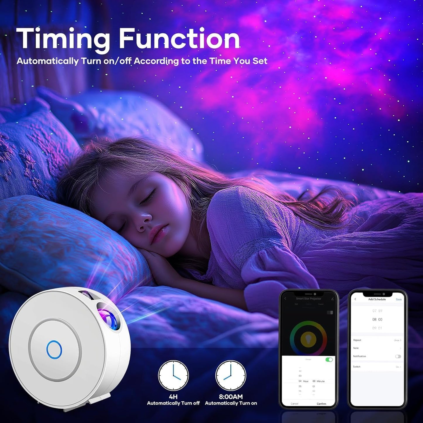 Galaxy Projector for Bedroom, Star Projector,Smart APP Memory Setting, Compatible with Alexa & Google Home, for Kids Adults Bedroom,Room Decor,Game Room,Party (Yellow Star+Remote)