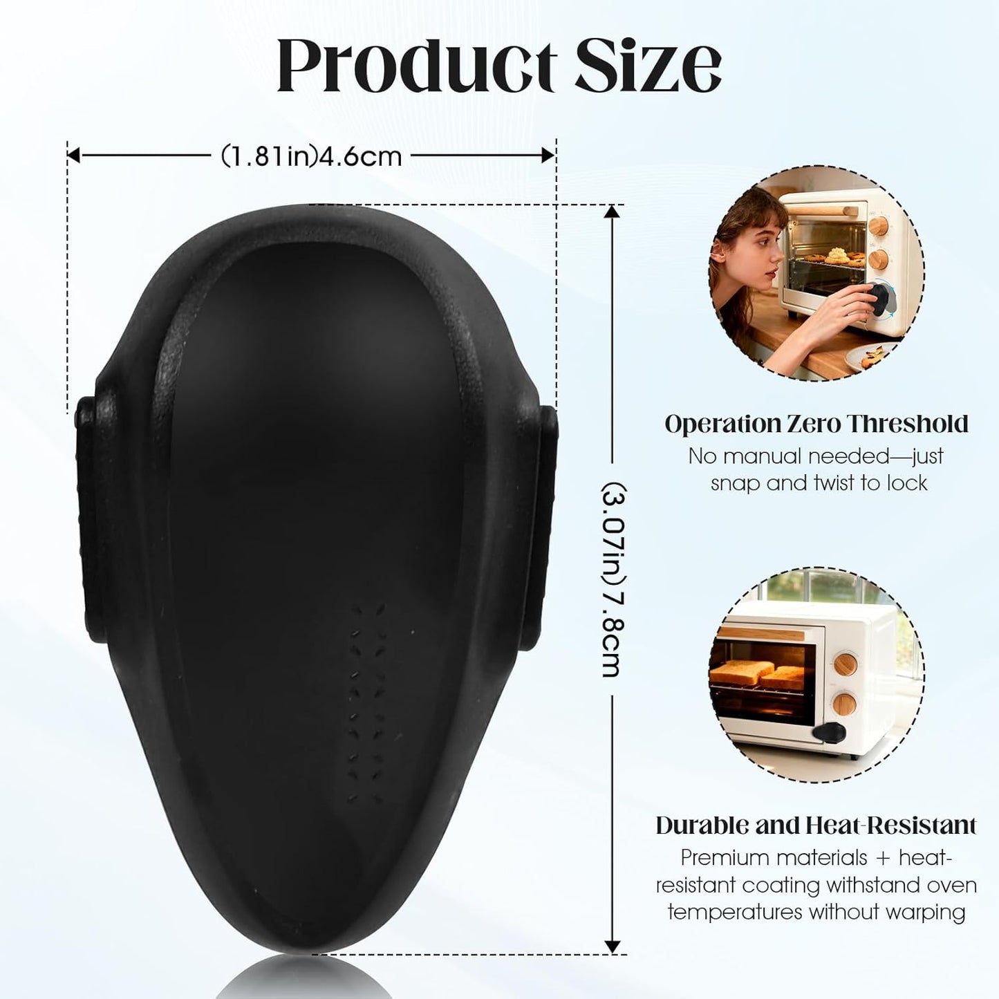 1 Pack Oven Lock for Baby Proofing - Heat Resistant, No Drill Adhesive Stove Door Lock, Child Safety Oven Lock (Black)