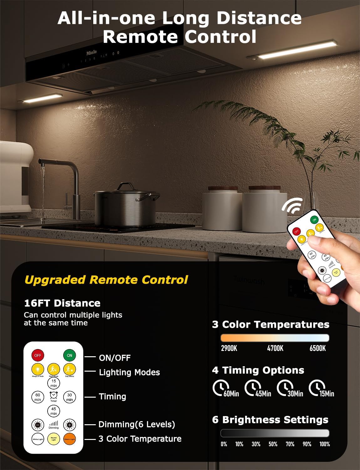 12" Ultra-Thin Under Cabinet Lighting Wireless, Aluminum Alloy Under Counter Lights for Kitchen, 3-Color-Temps Magnetic Closet Lights, Rechargeable Motion Sensor Light Indoor (8 Pack, Silver)