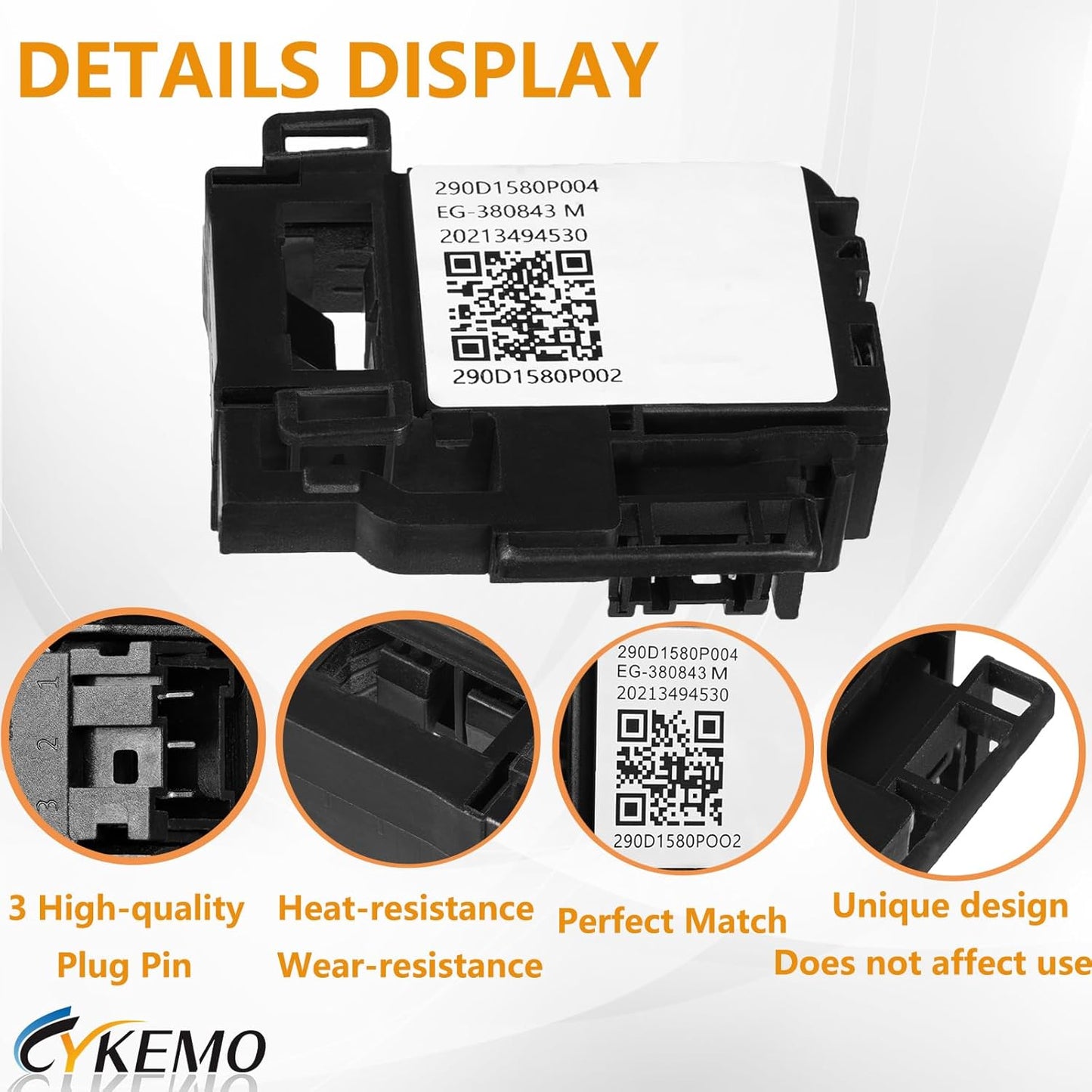 (𝟐𝟎𝟐𝟓 𝐔𝐩𝐠𝐫𝐚𝐝𝐞𝐝) WH01X27954 Washer Lid Lock Switch WH01X24381 Washer Lid Lock Bezel WH02X24399 Washer Lid Lock Striker - Compatible with GE Hotpoint Top Load Washer Replacement (3 PACKS)