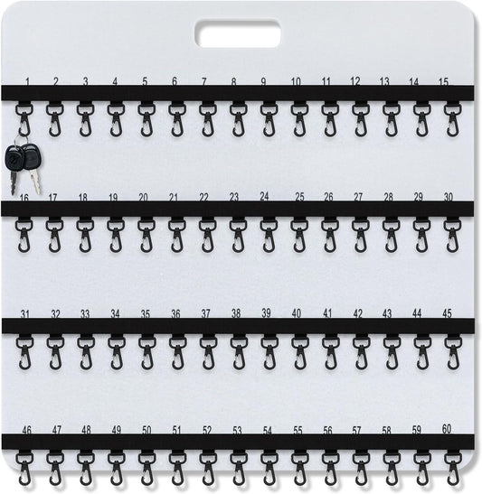24'' x 24'' Key Rack Wall Mount with 38 Numbered Self Closing Hooks Felt Key Holder Board Storage for Car Dealer Property Manager Valet Parking Residential Small Businesses