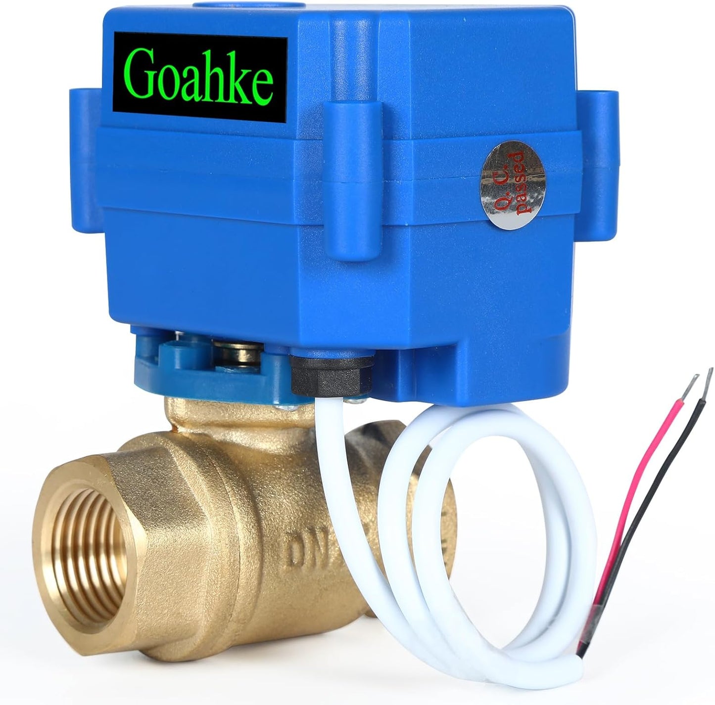 Motorized Ball Valve 1/2", Full Port, Brass Ball Valve, 9-24V AC/DC, 2 Wire Auto Return, Electric Shut Off Ball Valves