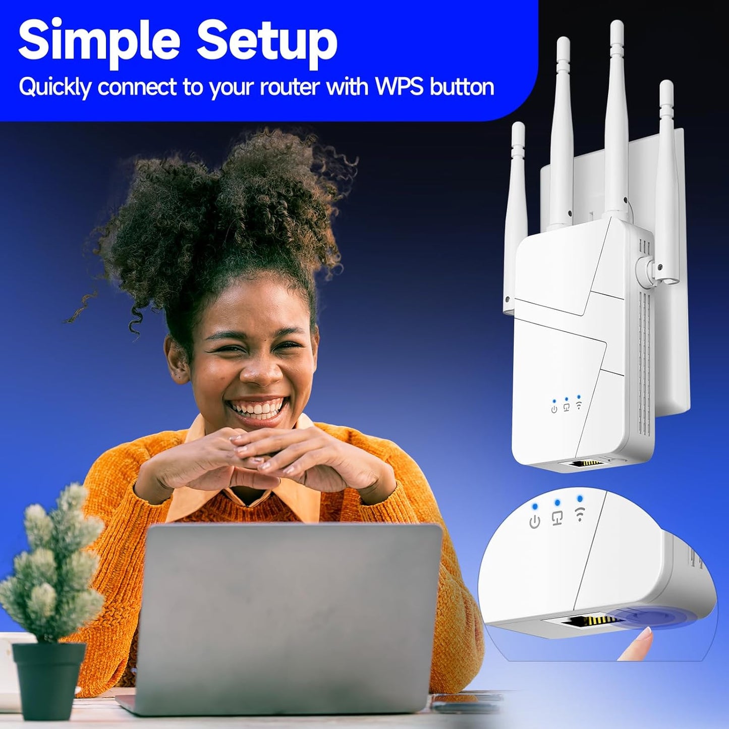 2026 WiFi Extender Signal Booster for Home, 15000sq.ft Wireless Internet Repeater, Long Range WiFi Booster and Signal Amplifier w/Ethernet Port, WiFi Router Extender Support 99% Devices, 1-Tap Setup