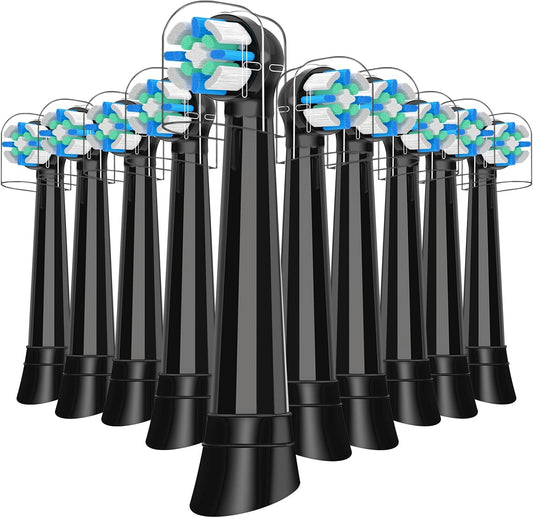 10 Pack Smart Cleaning Replacement Heads Compatible with Oral B iO 2 3 4 5 6 7 8 9 10 Series Electric Toothbrush, Brush Heads Compatible with Oral B iO Electric Handles (Black)