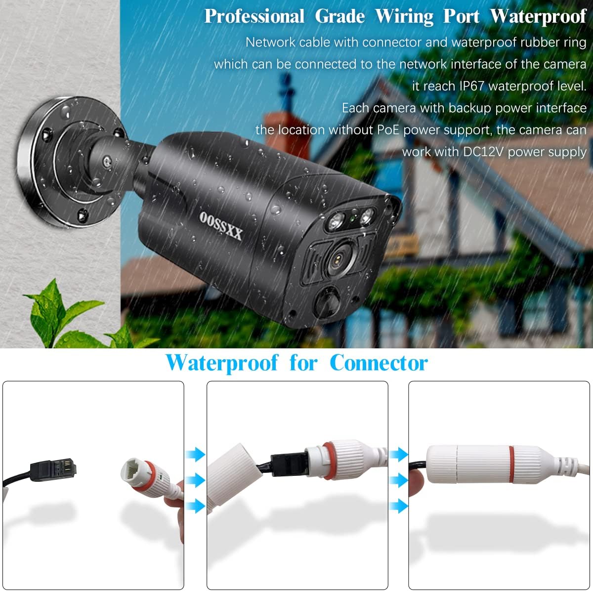 (All-in-One 10.1" IPS 8MP Monitor) 2-Way Audio PoE Outdoor Home Security Camera System Wired Outdoor Video Surveillance IP Cameras System