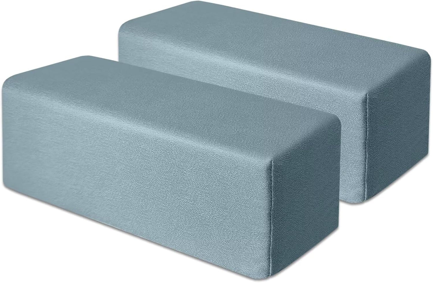 2 Pack Couch Arm Rest Pillow 8''x8''x20'' Faux Leatharie Armrest Cushion, High Density Foam Pillows, Removable & Washable Headboard Elbow Support for Armchair Sofa Bed, Blue