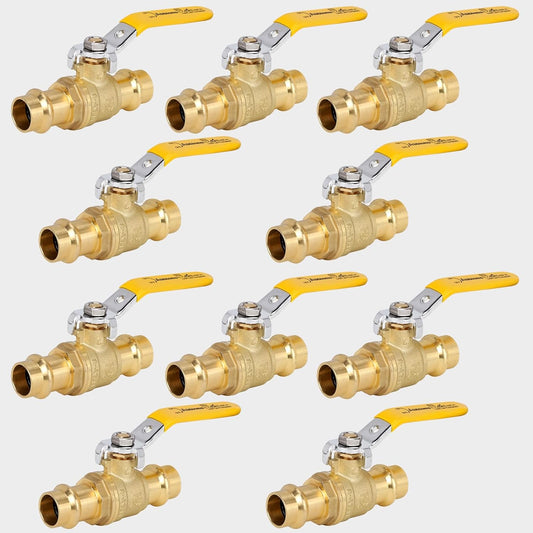 10PCS 1/2" Press Propress Ball Valve with EPDM O-Ring 1/4-Turn Full Port Shut Off Stop Valve for Copper Tubing Connection