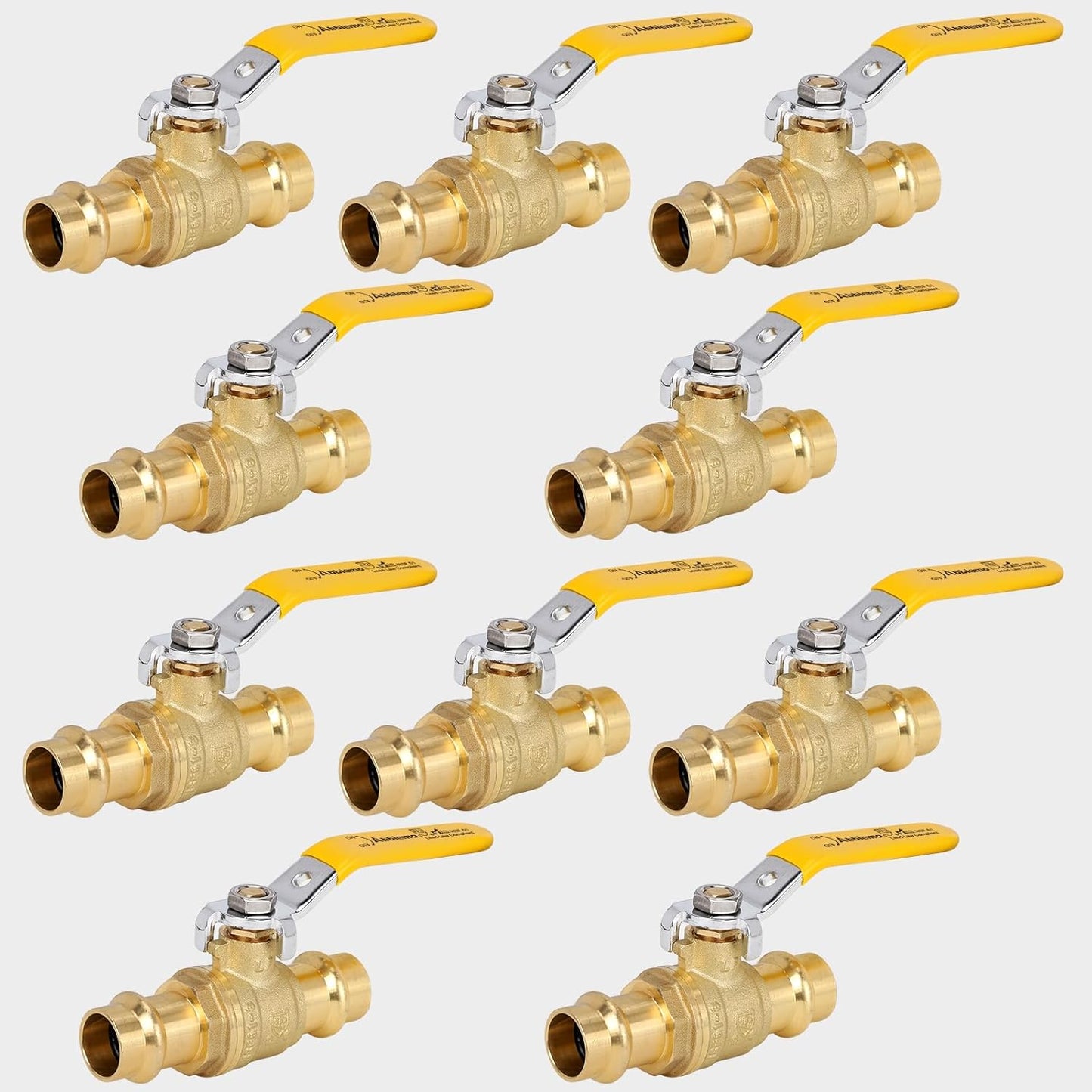 10PCS 3/4" Press Propress Ball Valve with EPDM O-Ring 1/4-Turn Full Port Shut Off Stop Valve for Copper Tubing Connection