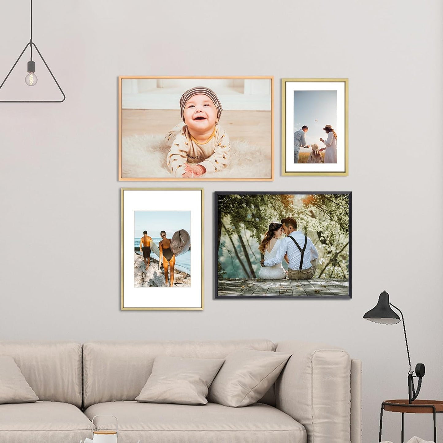 10x14 Picture Frame, Black Aluminum Metal Photo Frames with HD Glass, Fits 8x10 with Mat or 10 x 14 without Mat, Display for Wall