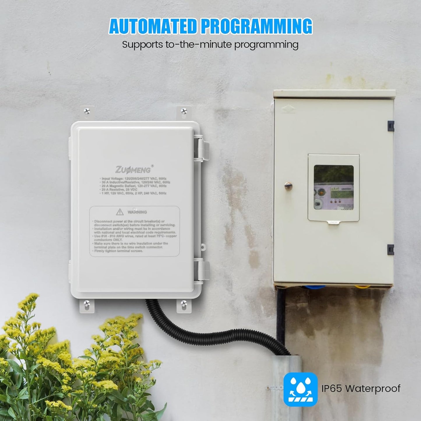 2-Circuit 30Amp Astronomic Electronic Time Switch, Automated Weekly Scheduling, to-The-Minute Programming, Built-in Rechargeable Lithium Battery, IP65 Waterproof, Supports 120-277 VAC