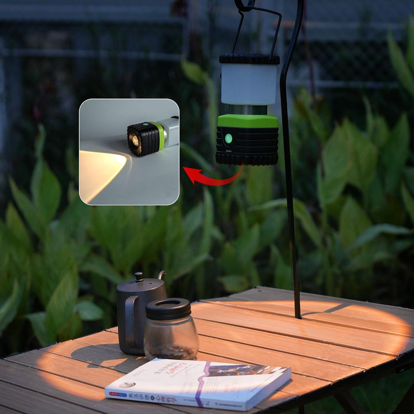 2PCS 3200K Warm Light LED Camping Lantern Rechargeable 1000LM, 4500mAh Power Bank, Flashlight for Hurricane Emergency, Hiking, IP44 Waterproof Lantern(Black)