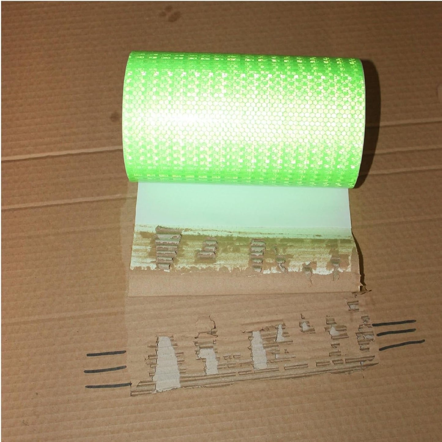 Green Reflective Tape Outdoor Waterproof 6 inch Wide, High Visibility Warning Industrial Marking Tape, Safety Stickers (68 feet)