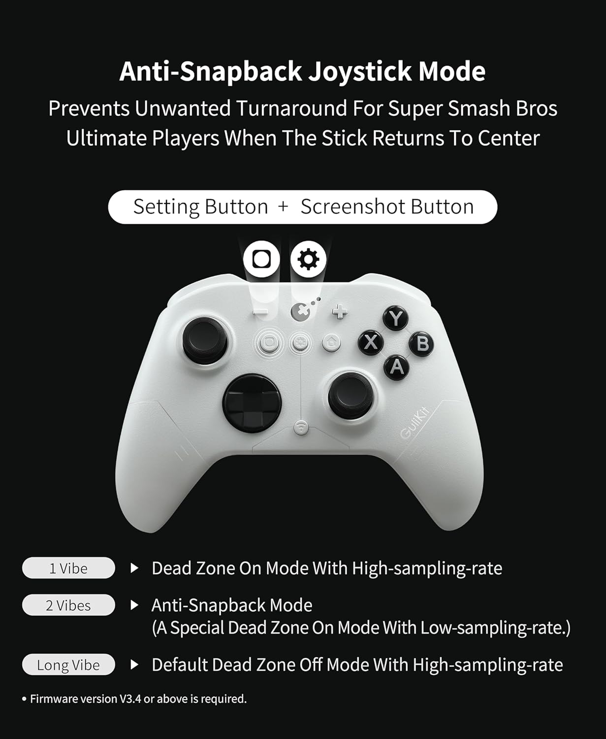 GuliKit ES PRO Fastest Wireless Controller – TMR Anti-Drift&Anti-Snapback Joysticks, Lowest Wireless Latency 3.25ms, Compatible with PC/Switch/Android/Switch 2 Wake-up,30h Battery, Gyro&Turbo for FPS