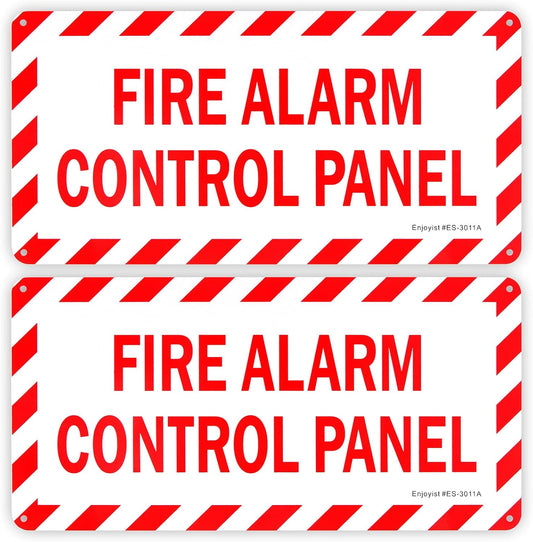 2-Pack Fire Alarm Control Panel Sign， 12"x 6" .04" Aluminum Reflective Sign Rust Free Aluminum-UV Protected and Weatherproof