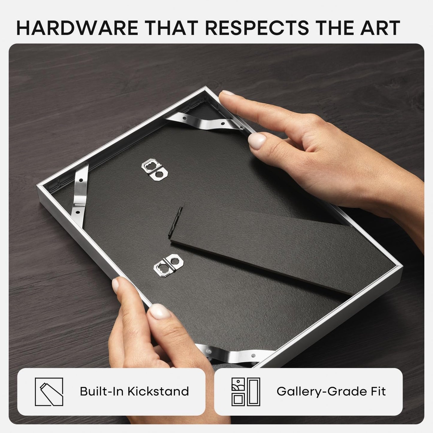 Homeforia A3 Picture Frame Silver, High End Metal 11.7 x 16.5 inch Poster Frames with Mat 8.3 by 11.7 for Photo, A3 Size Frames Matted to A4 Art, 11.7x16.5 Wall Hanging Frame, Tempered Glass, Set of 2