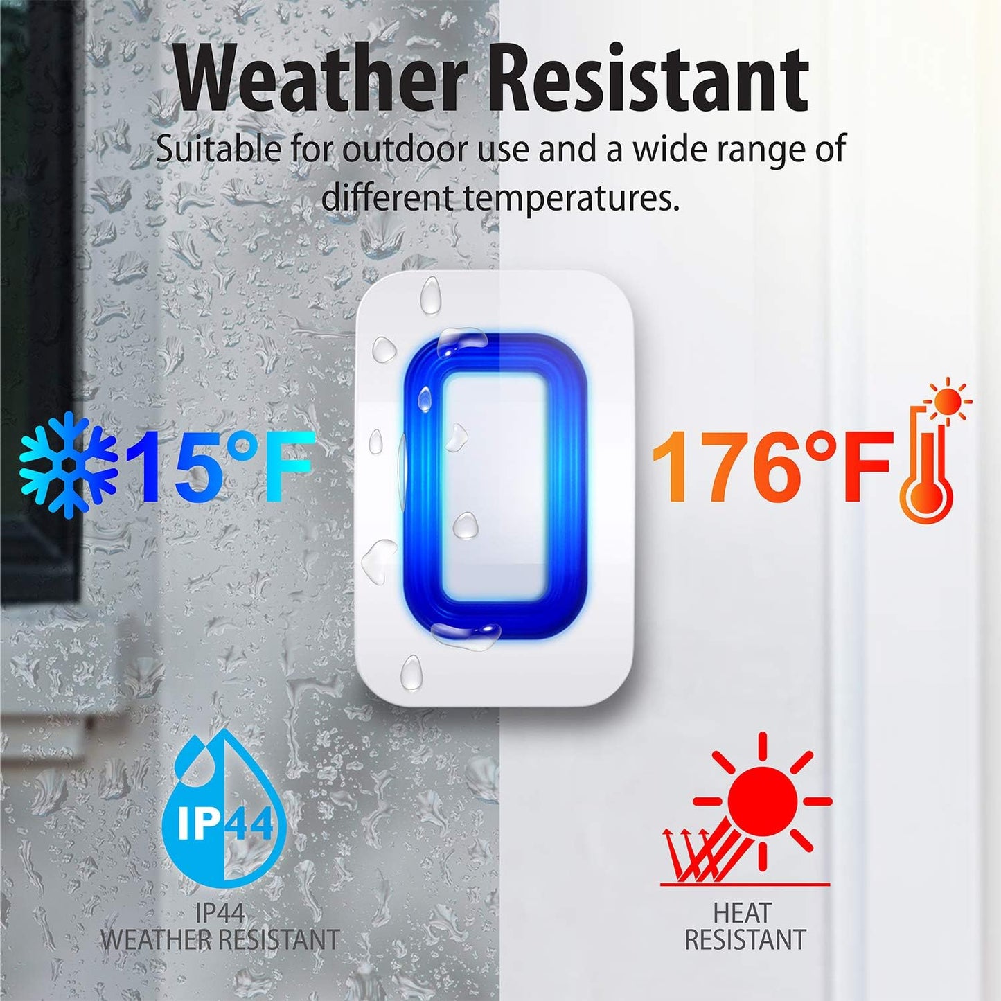 Fosmon WaveLink Door Chime Driveway Alarm Guard Wireless Motion Sensor (500 Feet, 58 Tunes, 5 Volume Levels, LED Indicators) Motion Detector Home/Business/Store Entrance Alert (1 Receiver + 2 Sensor)