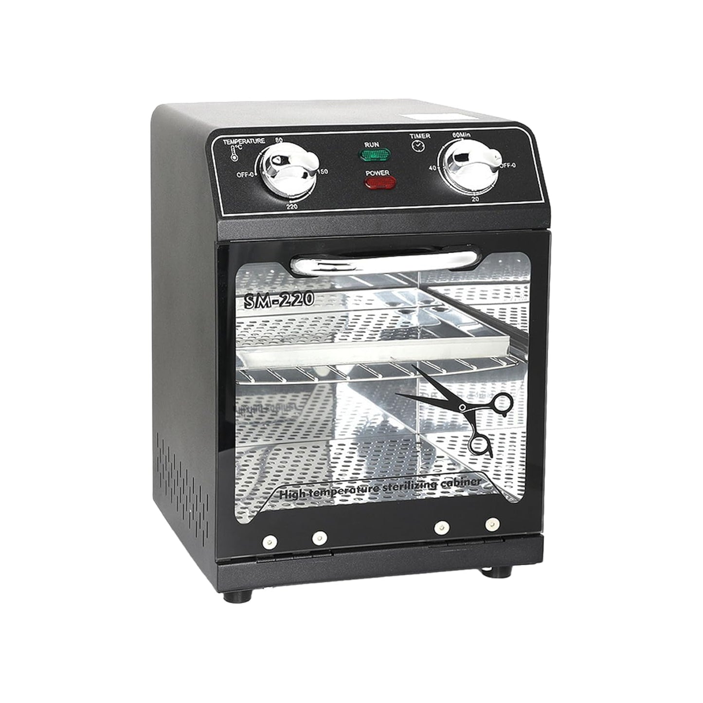 High Temperature Sterilizer, 8L Large Capacity Dry Heat Sterilizer, Max. Temperature 220℃, With Temperature Control & Timer, For Hair Salon Spa Nail Salon, Tool Sterilizer（Black）