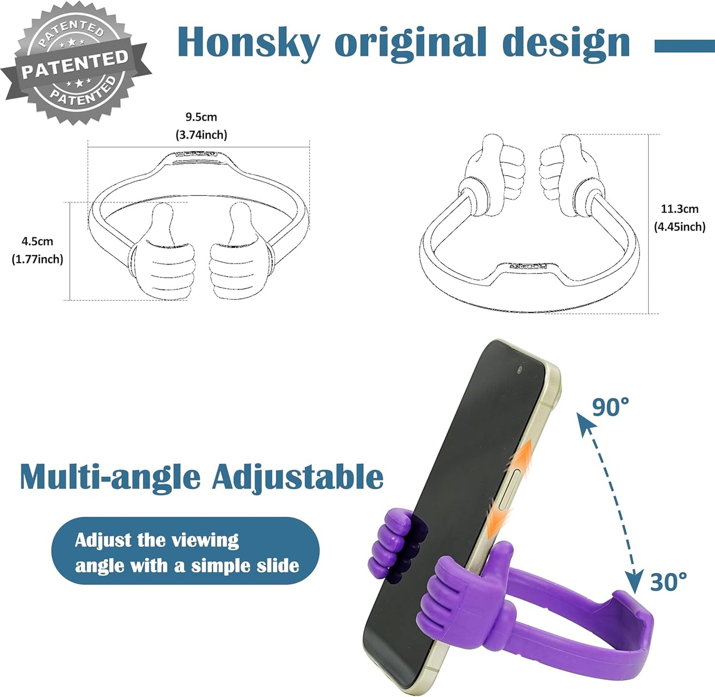 Honsky Cell Phone Stand Holder 2-Pack,Thumbs Up Lazy Phone Stand,Universal Adjustable Flexible Dock for All Phones & Tablets,Cute Stocking Stuffer Gift for Teen Girls,Dark Green/Light Yellow