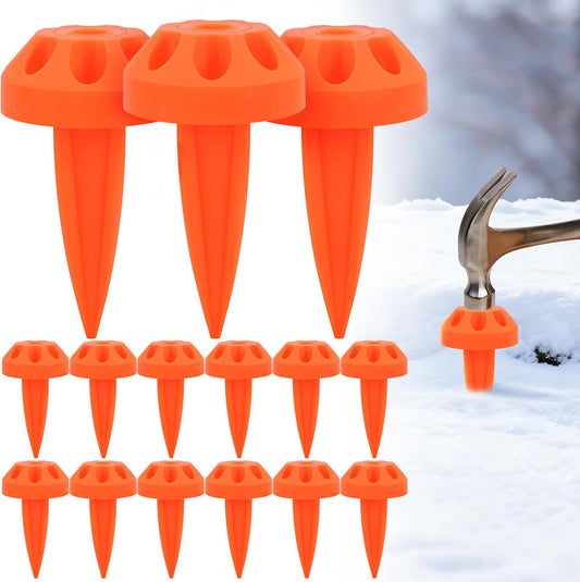 15 Pcs Driveway Marker Mount Stakes, Orange Reflective Mount Stake, Snow Ground Spike Stake for Driveways Pathways Walkways Parking Lot Ski Run Residential Property