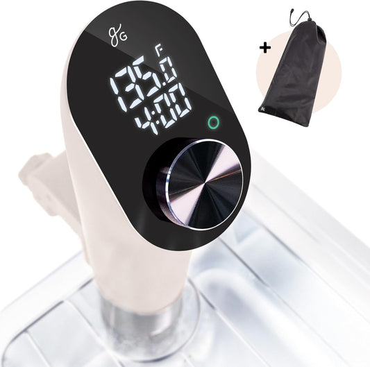Greater Goods Kitchen Sous Vide Machine - Precision Cooker, Immersion Circulator, Brushless Motor, 1100 Watts (Birch)