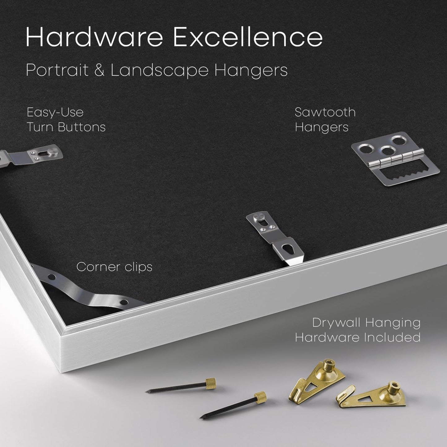 Homeforia A3 Picture Frame White, High End Metal 11.7 x 16.5 inch Poster Frames with Mat 8.3 x 11.7 for Photo, A3 Size Frames Matted to A4 Print, 11.7x16.5 Wall Hanging Frame, Tempered Glass, Set of 1