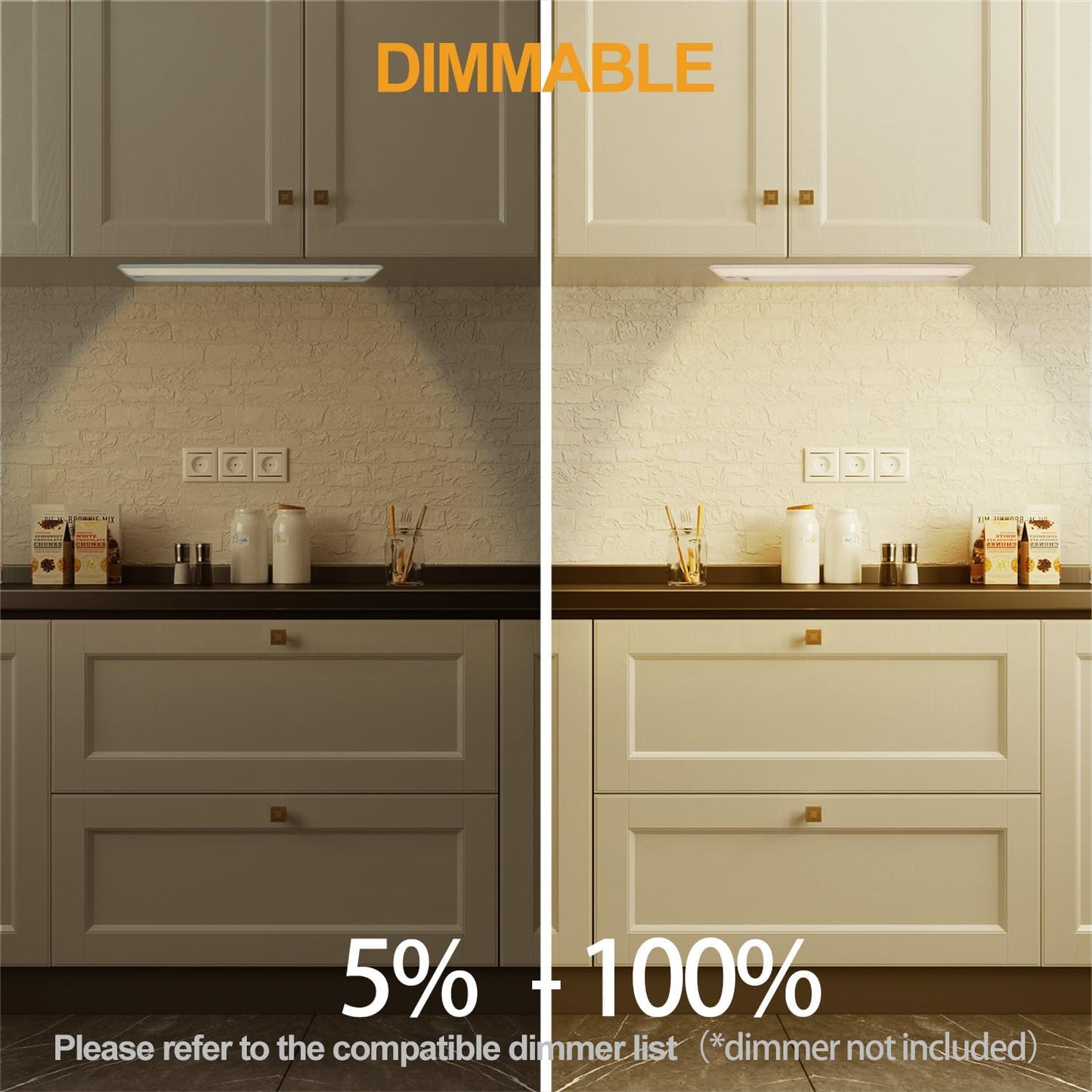 Ansen 2Packs of Under Cabinet Lighting Hardwired, 48in 26W 1720LM Dimmable Led Light for Kitchen/Closet, CRI 92+, R9 90+, 3 Color Temperature, 3000K/4000K/5000K(Warm White, Cool White, Daylight)