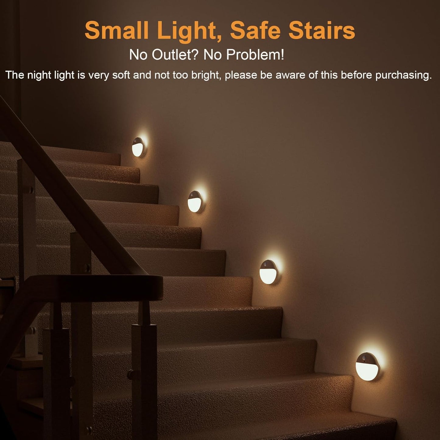2 Pack Motion Sensor Light Indoor, 2.6" Small Stick on Lights for Stairs, Bathroom, Dimmable Battery Night Light, 3 Light Modes, Soft LED Light for Travel, Toliets, Bedroom, Kids, Warm White