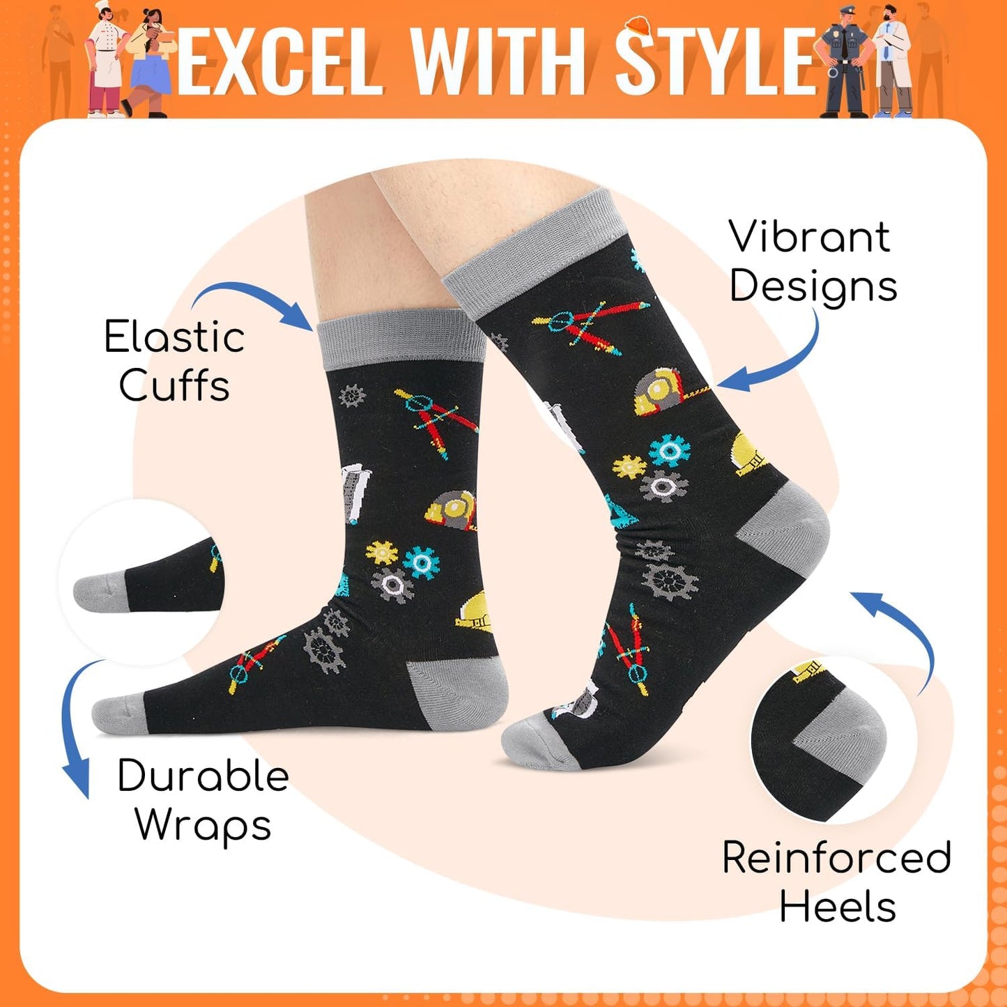 HAPPYPOP Gifts for Mechanic Personal Trainer - Photography Bus Driver Engineer Socks