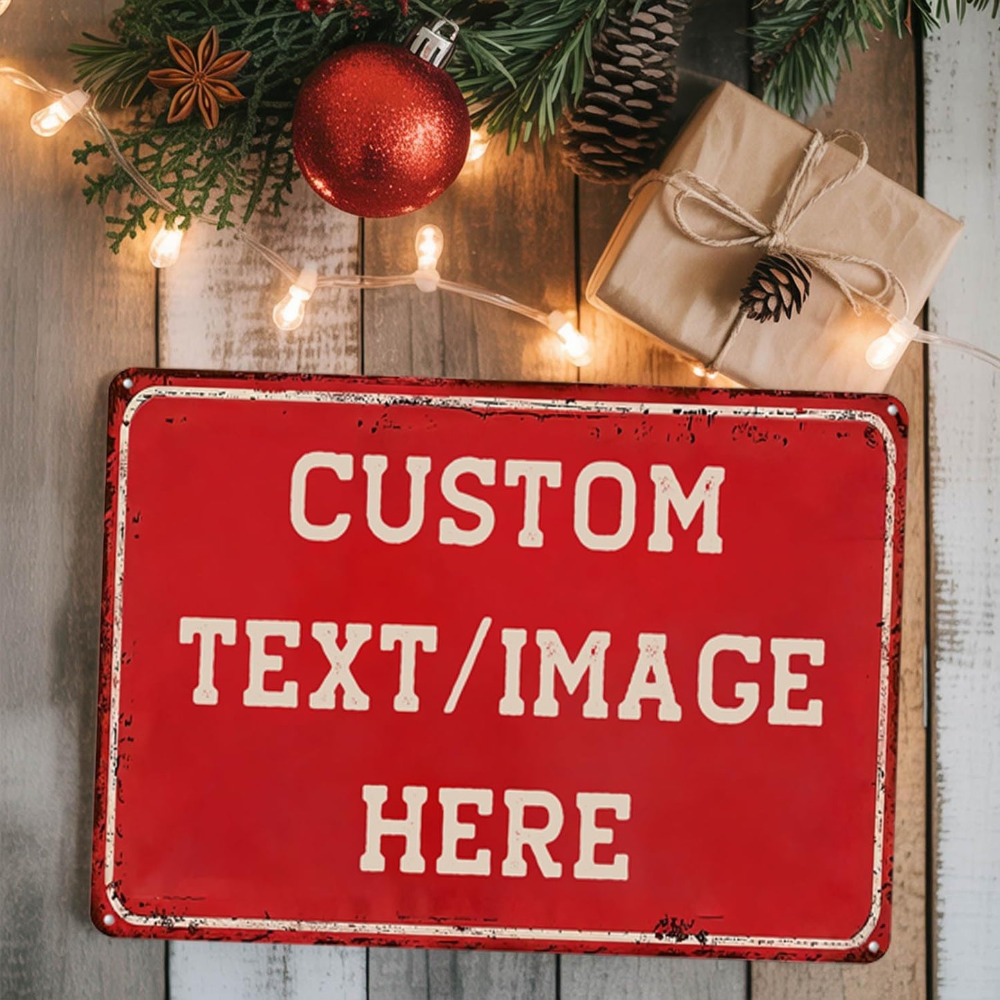 Custom Sign with Directional Arrow Rustic, Personalized Wall Decor, Vintage Metal Signs, Customized Retro Aluminum Sign for Home Office Bar Yard Garden Outdoor Gift 12''x8''