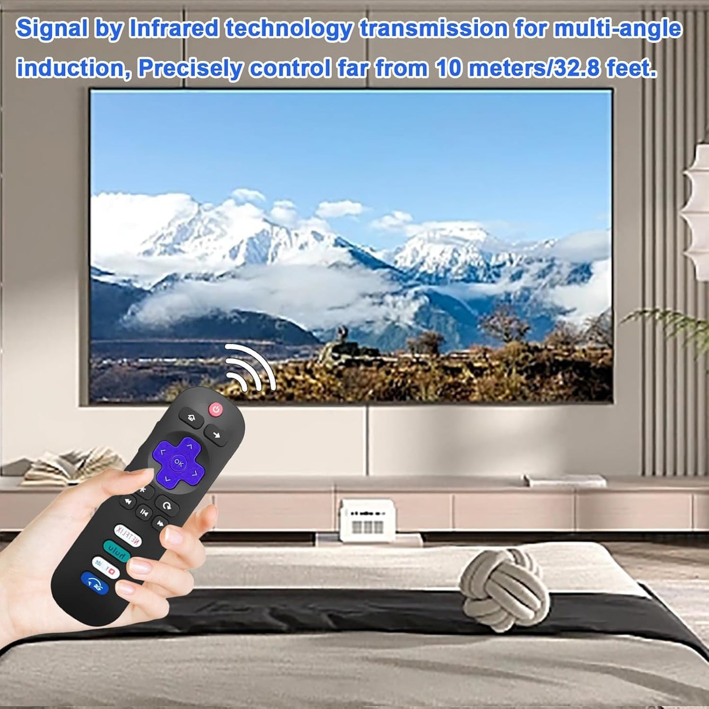 2 - Pack Replacement Remote Control for Roku - TV, Compatible with Roku Smart TV, Infrared Remotes for TCL/Hisense/Sharp/Philips/Onn/Element/Insignia Roku-TV (Not for Stick and Box or Speaker)