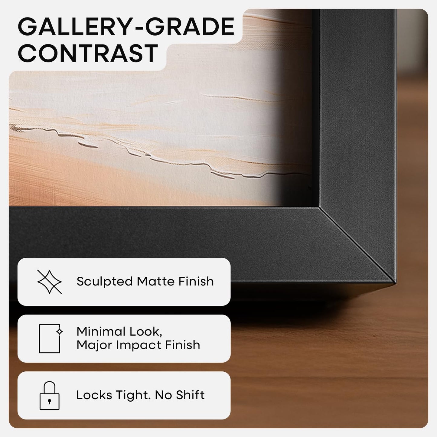 Homeforia Black 12x12 Picture Frames, High End Metal 12 x 12 Square Poster Frame with Mat 10 x 10 Photo, 12x12 Black Frame Matted to 10x10 Print, 12by12 Thin Frames, Tempered Glass, Wall Kit, Set of 2