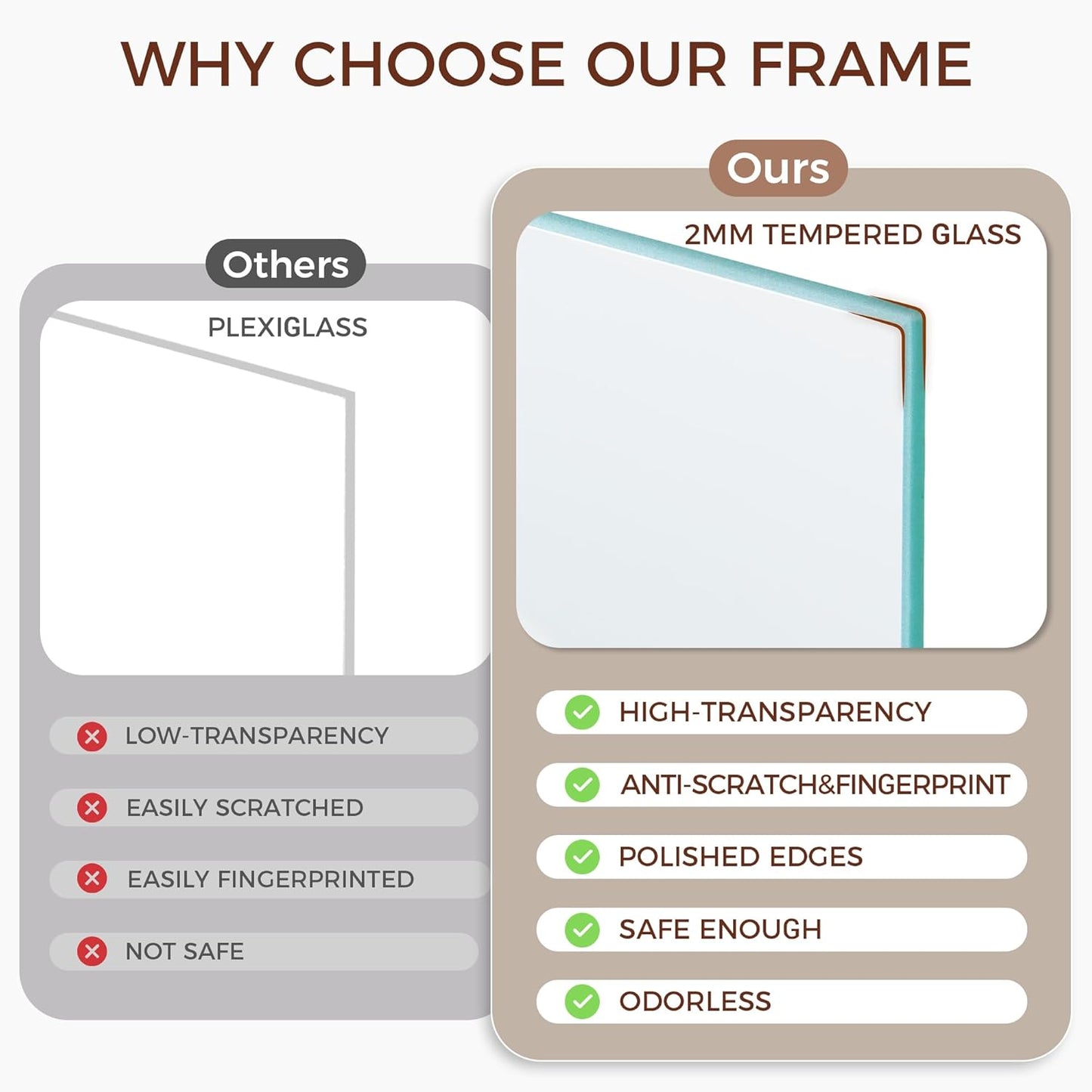 16x20 Picture Frame for Wall, 16 x 20 Solid Oak Wood Frames, Tempered Glass, 16x20 Picture Frame with Mat for 11x14, 16 by 20 Wood Frames, 16 x 20 Matted Poster Frame, Natural Oak Color
