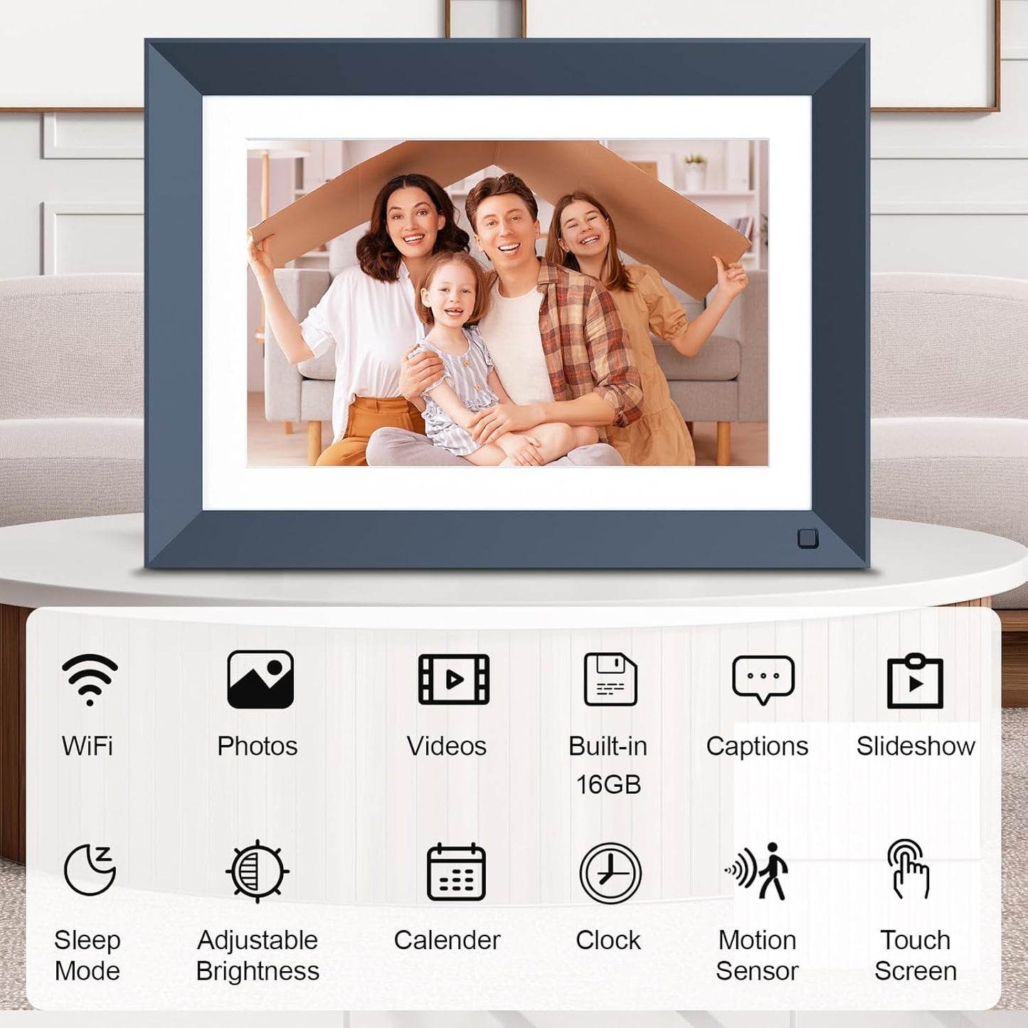 10.1-inch Digital Picture Frame WiFi-Photo-Frame - 16GB Smart Frame, IPS Touch Screen, Auto-Rotate, Slideshow, Load Photo Video from Phone to Digital Frame Via App Email, Free Cloud, Gifts for Mom Dad