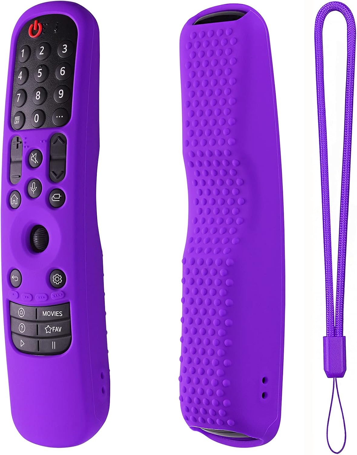 Hi Color Silicone Cover for MR24GA/MR21GA/MR22GN/MR23GA Protective Case Compatible with LG Magic TV C2 C3 G3 OLED Remote Control Slicone Sleeve with Lanyard (Purple)