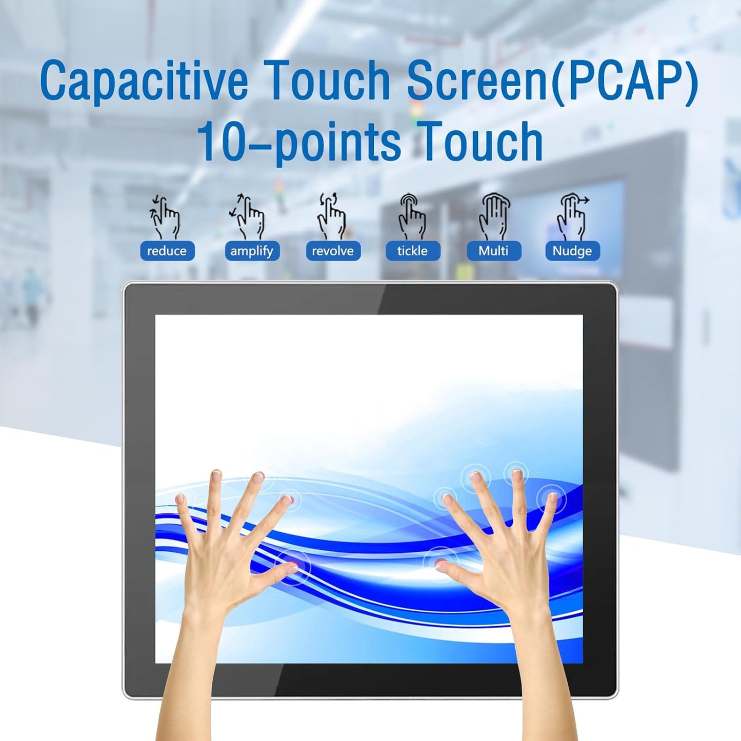 GreenTouch 17 Inch Front IP65 Panel Rugged Metal Case Display Touch Screen Industrial Grade Open Frame LCD Monitor - 1280x1024