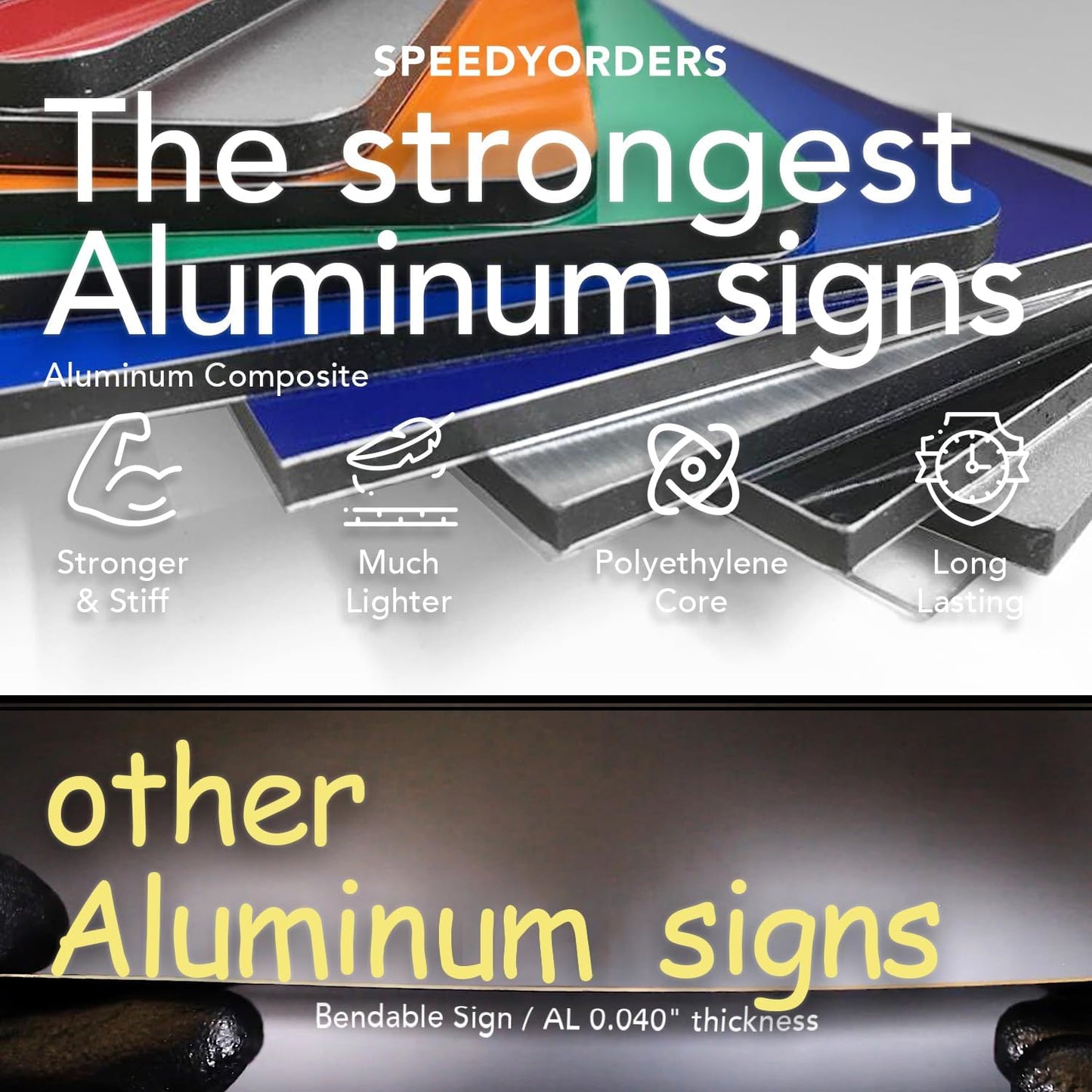 Custom Metal Signs, Personalized Aluminum, Waterproof Business Signs, White Aluminum (Red & White, 24x18 In)