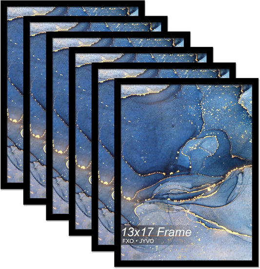 13x17 Picture Frame Set of 6, Black Frame for 13 x 17 Inch Picture Poster Photo, Light Weight and High Transparent 13 by 17 Frame for Wall - 6 Pack/Black/13 x17